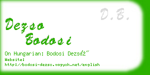 dezso bodosi business card